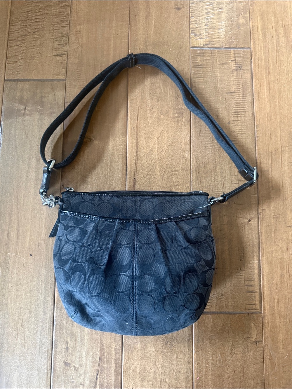Coach Signature Black Crossbody with Adjustable Strap